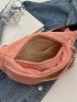 Zip Front Fanny Pack Polyester Pink