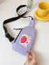 Women Fanny Bag Cute Cartoon Strawberry Bag New Fashion Waist Bag Girls Cute Fruit Purse And Handbag