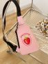 Women Fanny Bag Cute Cartoon Strawberry Bag New Fashion Waist Bag Girls Cute Fruit Purse And Handbag