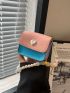 Mini Square Bag Color Block Heart Decor Flap PU