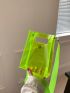 Mini Square Bag PVC Neon Green, Clear Bag