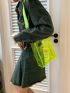 Mini Square Bag PVC Neon Green, Clear Bag