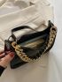 Mini Hobo Bag Crocodile Embossed Chain Decor PU