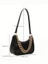 Mini Hobo Bag Crocodile Embossed Chain Decor PU