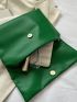 PU Envelope Bag Plain Heart Decor