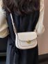 PU Square Bag Flap Adjustable Strap