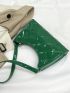 Embossed Detail Baguette Bag PU Green