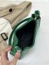 Embossed Detail Baguette Bag PU Green