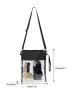 Clear Crossbody Messenger Shoulder Bag Stadium Approved, Transparent Purse With Adjustable Strap Suitable for Work, Travel, Workout, Concert or Sporting Events