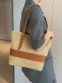 Two Tone Straw Bag Vacation