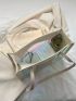 PVC Square Bag Holographic Contrast Binding, Clear Bag