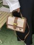 Cartoon Animal Embroidered Flap Square Bag Contrast Binding