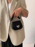 Mini Heart Design Flap Saddle Bag Fashion Black