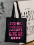 Letter Graphic Shopper Bag