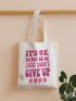 Letter Graphic Shopper Bag