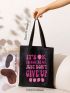 Letter Graphic Shopper Bag