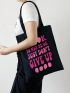 Letter Graphic Shopper Bag