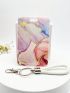 Colorblock Floral Pattern Id Card Holder