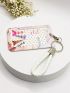 Colorblock Floral Pattern Id Card Holder