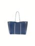 Striped Print Shoulder Tote Bag Fashion With Coin Purse