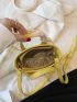 Mini Textured Square Bag Double Handle Fashion Yellow