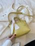 Mini Textured Square Bag Double Handle Fashion Yellow