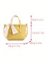 Mini Textured Square Bag Double Handle Fashion Yellow