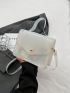 Funky PVC Flap Square Bag Top Handle White, Clear Bag