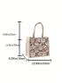 Cartoon Cat Pattern Straw Bag Double Handle