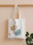 Reversible Floral Print Linen Shopper Bag