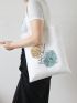 Reversible Floral Print Linen Shopper Bag