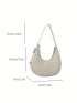 Mini Geometric Print Hobo Bag With Zipper Fashion