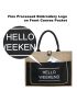 BeeGreen Beach Jute Tote Bag Large 16.7'' x 12.2'' x 6.3'' Hello Weekend Embroidery Burlap Beach Gift Bag for Women Inner Zipper Pocket Personalized Tote Bag with Canvas Front Pocket
