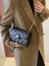 Quilted Pattern Chain Flap Square Bag Fashion