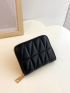 Quilted Card Holder Zipper Around Elegant Style