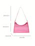 Small Baguette Bag Clear Design Neon Pink Funky Style