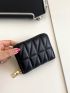 Quilted Card Holder Zipper Around Elegant Style