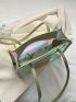 Funky Style Shoulder Bag Double Handle Colorblock, Clear Bag