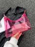 Small Baguette Bag Clear PVC Pink