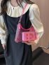 Small Baguette Bag Clear PVC Pink