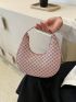 Mini Hobo Bag Geometric Pattern PU