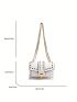 Mini Square Bag Studded Decor Chain Strap With Inner Pouch