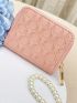 Geometric Embossed Small Wallet PU With Zipper