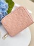 Geometric Embossed Small Wallet PU With Zipper