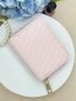 Embossed Detail Small Wallet PU Pink With Zipper