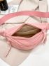 Medium Fanny Pack Minimalist Pink Zip Front