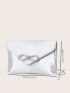 Metallic Envelope Bag Bow & Rhinestone Decor, Perfect Bride Purse For Wedding, Prom & Party Events