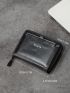 Fashion Retro Minimalism Men PU Letter Graphic Zip Around Wallet