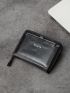 Fashion Retro Minimalism Men PU Letter Graphic Zip Around Wallet