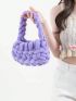 Braided Design Satchel Bag Purple